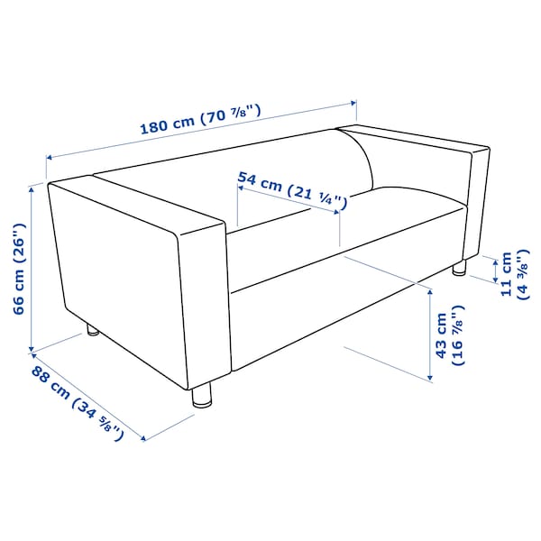 KLIPPAN - 2-seater sofa, Långban bright red