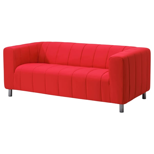 KLIPPAN 2-seat sofa, Långban bright red, 180x11x88 cm