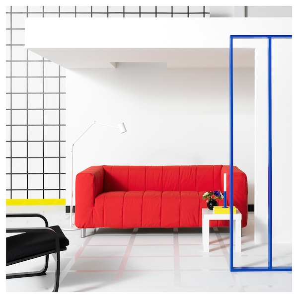 KLIPPAN - 2-seater sofa, Långban bright red