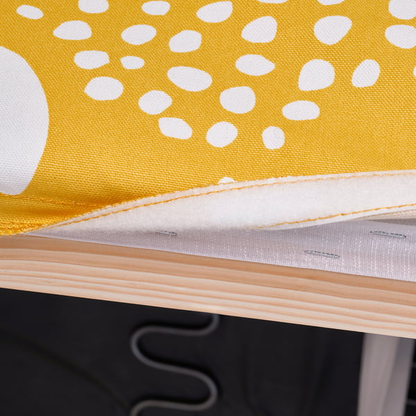 KLIPPAN 2-seat sofa, Tingetorp yellow/white/floral pattern