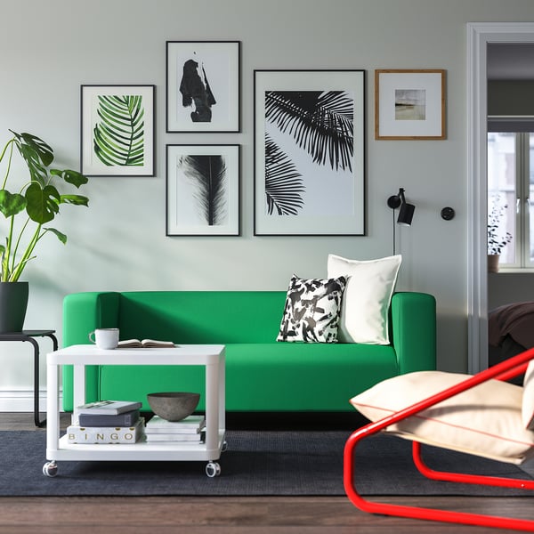 KLIPPAN 2-seat sofa, Vissle green, 180x66x88 cm