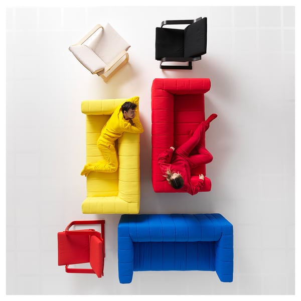 KLIPPAN cover for 2-seat sofa, Långban bright red