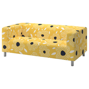 KLIPPAN cover for 2-seat sofa, Tingetorp yellow/white/floral pattern