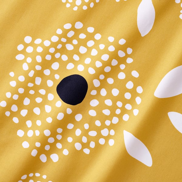 KLIPPAN cover for 2-seat sofa, Tingetorp yellow/white/floral pattern