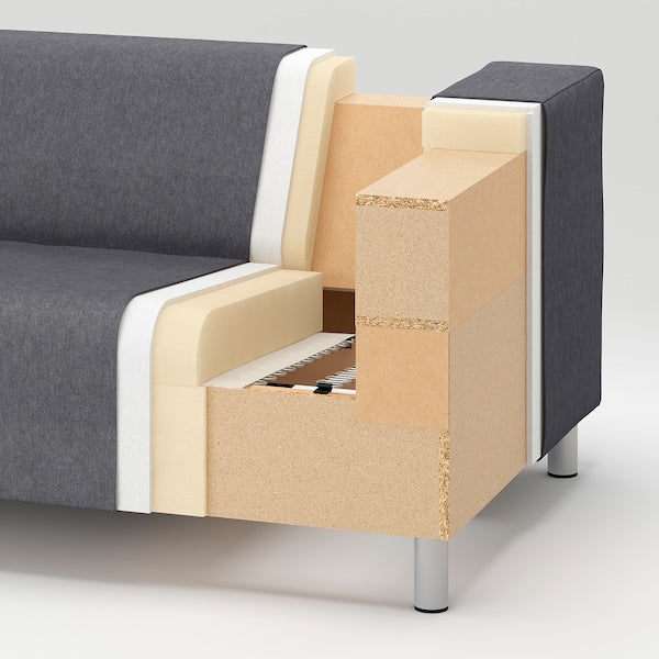 KLIPPAN - 2-seater sofa frame, raw canvas