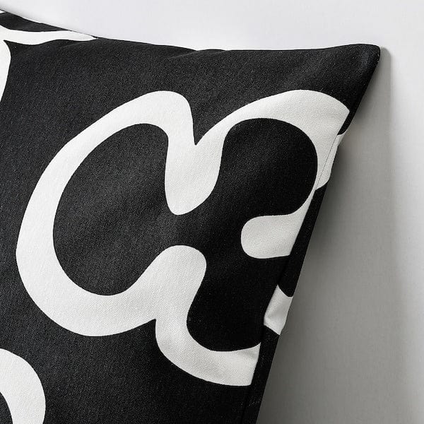 Ikea KLIPPBRÄCKA - Pillow cover, black/white,50x50 cm