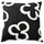 KLIPPBRÄCKA cushion cover, black/white, 50x50 cm