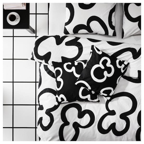 Ikea KLIPPBRÄCKA - Pillow cover, black/white,50x50 cm