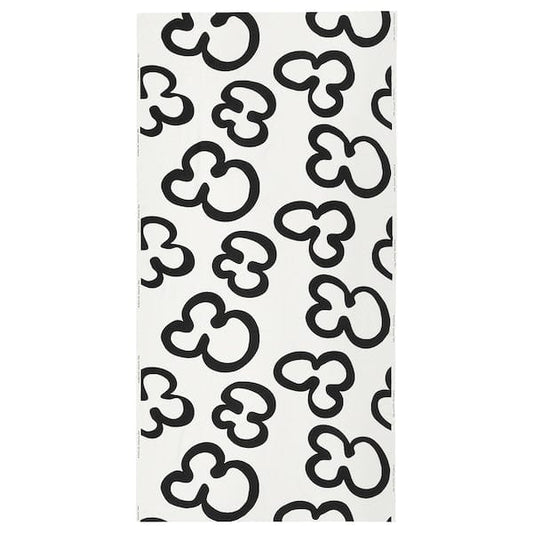 Ikea KLIPPBRÄCKA - Fabric already cut, white/black,150x300 cm