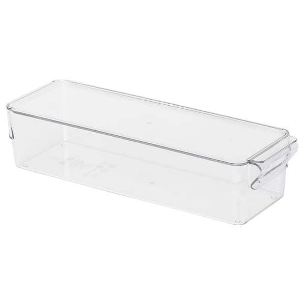 KLIPPKAKTUS - KLIPPKAKTUS Storage box for fridge, transparent, 32x10x8 cm