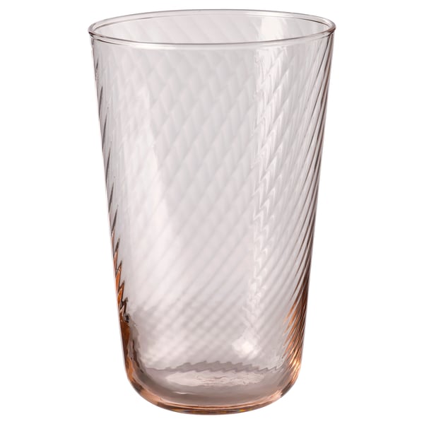 KLIPPLAX glass, striped pink, 40 cl