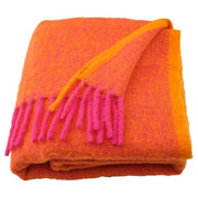 Ikea KLIPPOXEL - Throw, orange/bright pink, 130x170 cm