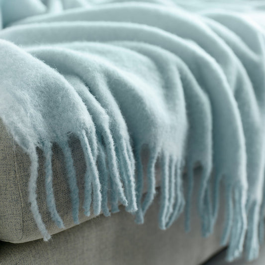 KLIPPOXEL throw, light blue, 130x170 cm