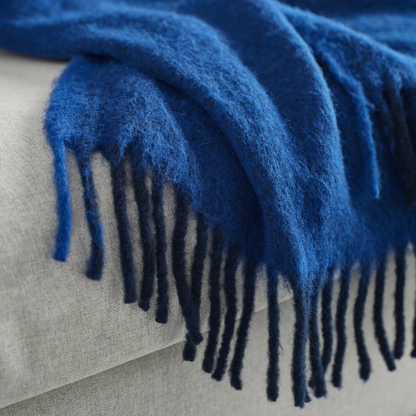 KLIPPOXEL throw, blue, 130x170 cm