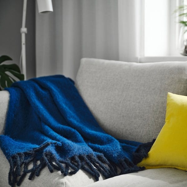 Ikea KLIPPOXEL - Throw, blue, 130x170 cm