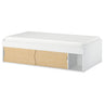 KLIPPUGGLA bed frame with storage, white, 90x200 cm