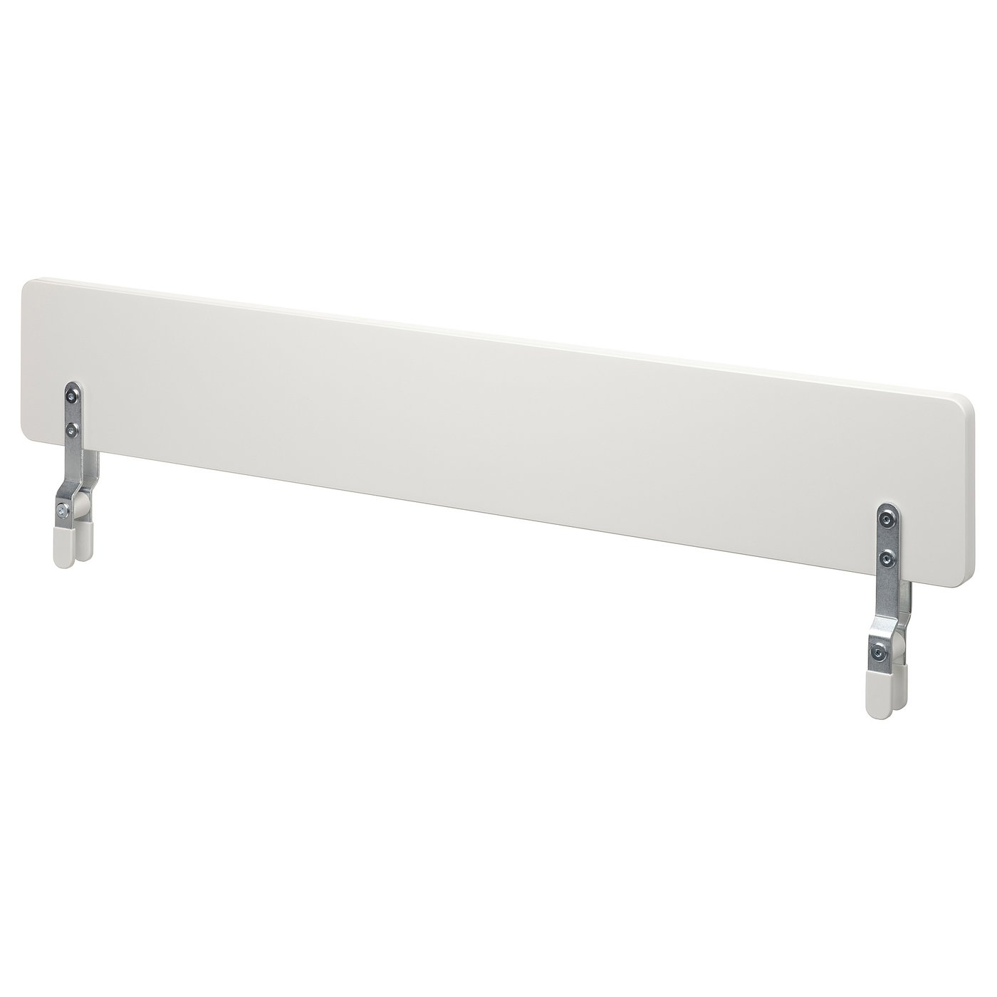 KLIPPUGGLA bed frame with storage, white/incl guard rail, 90x200 cm