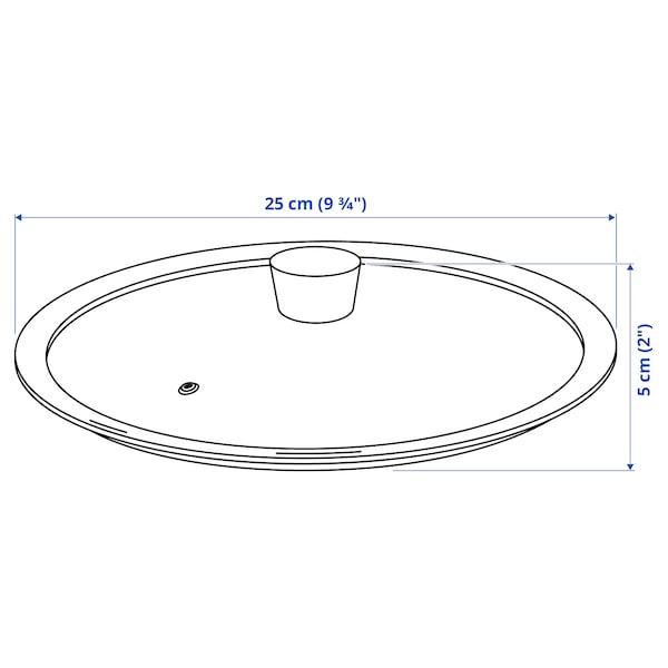 KLOCKREN - Pan lid, glass, 25 cm