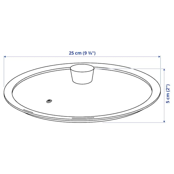 Ikea KLOCKREN - Pan lid, glass, 25 cm