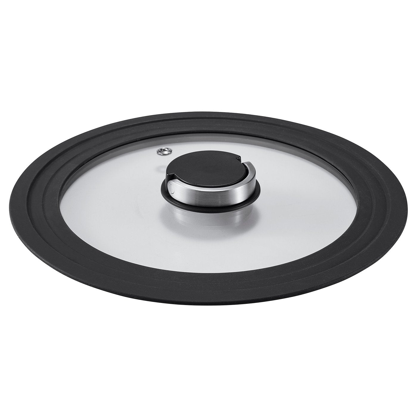 KLOCKREN lid, glass/dark grey, 20/22/24 cm
