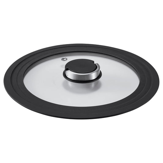 KLOCKREN lid, glass/dark grey, 20/22/24 cm