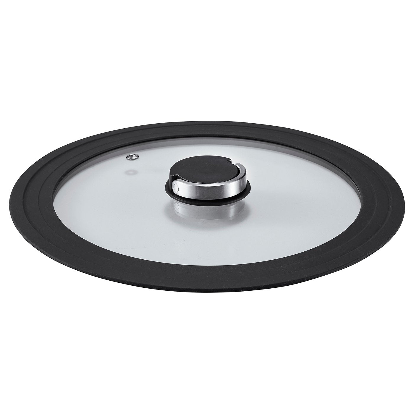 KLOCKREN lid, glass/dark grey, 24/26/28 cm