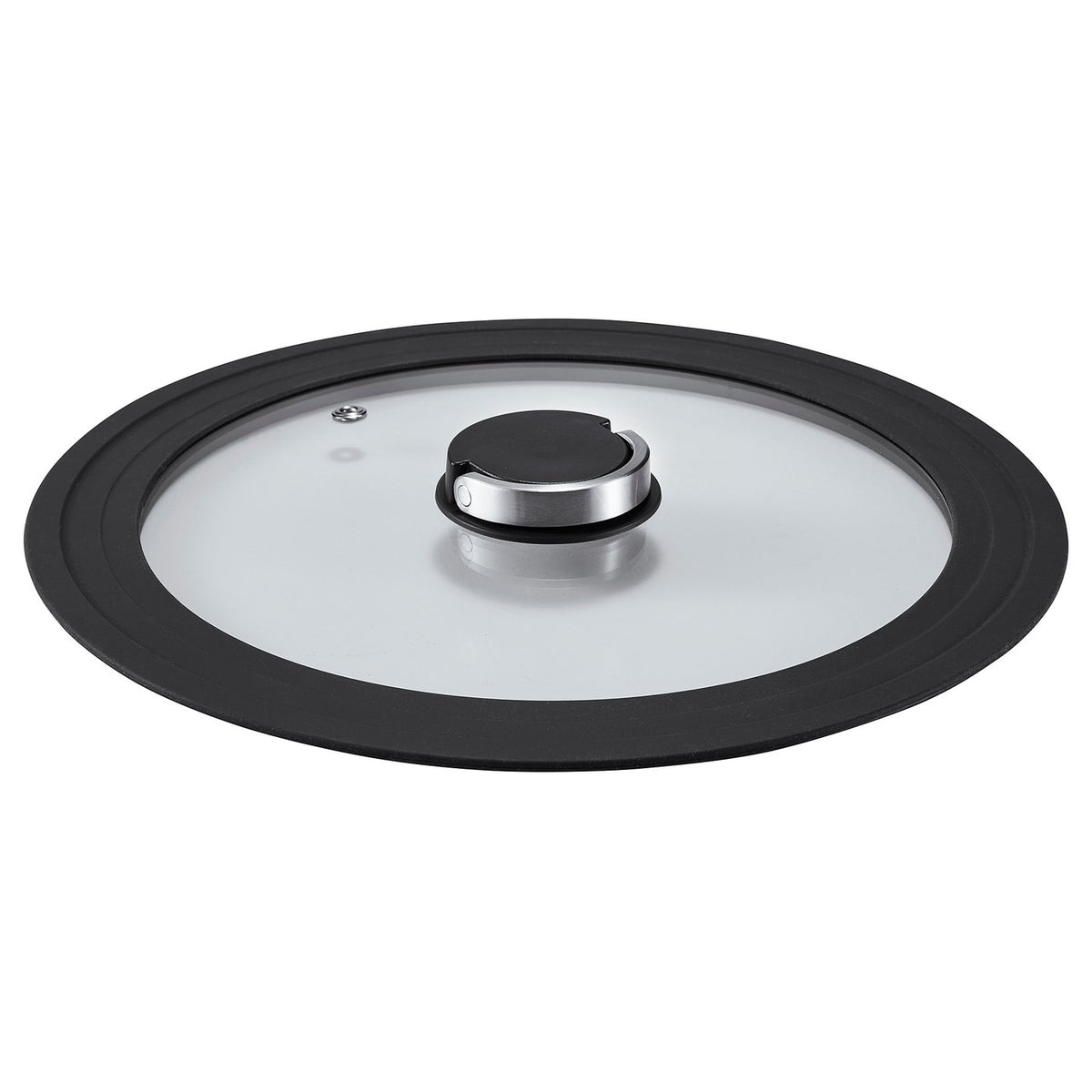 KLOCKREN lid, glass/dark grey, 24/26/28 cm
