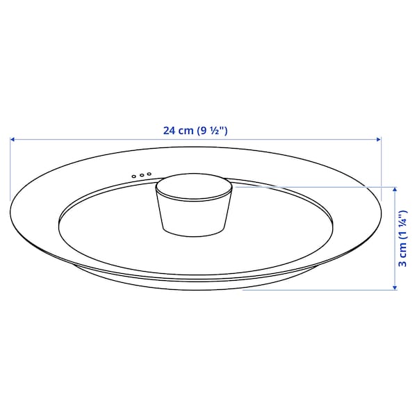 Ikea KLOCKREN - Lid, glass, 24 cm