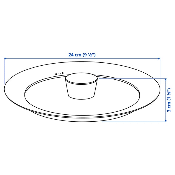 KLOCKREN - KLOCKREN Lid, glass, 24 cm