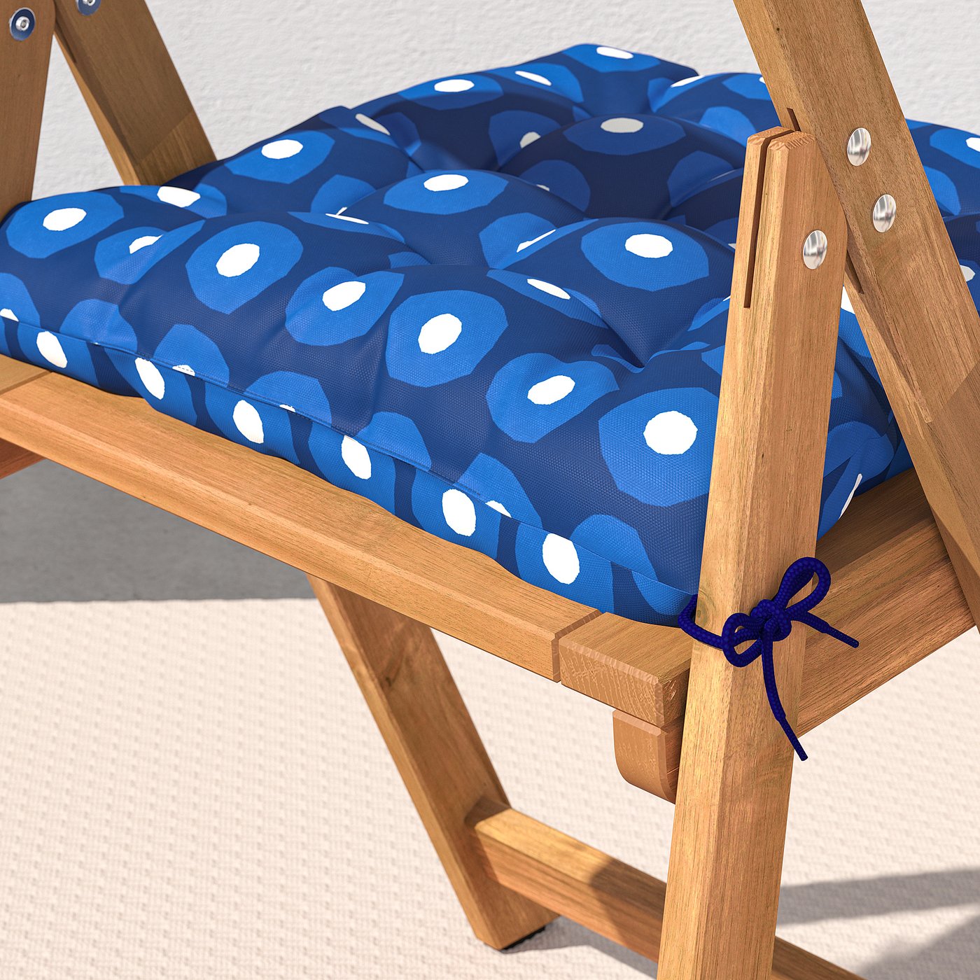 KLÖSAN chair cushion, outdoor, dark blue, 44x44 cm