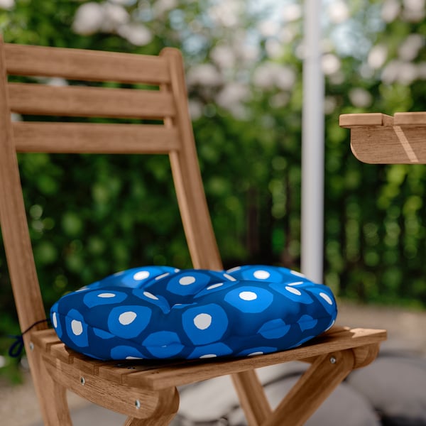 KLÖSAN chair cushion, outdoor, dark blue, 35 cm