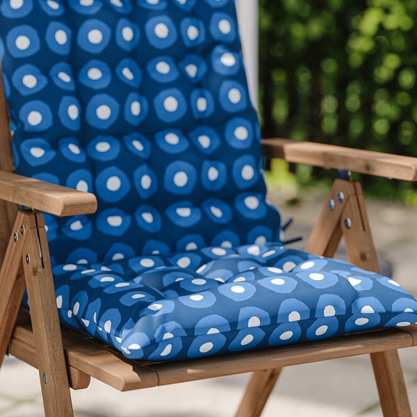 KLÖSAN chair cushion, outdoor, dark blue, 45x116 cm