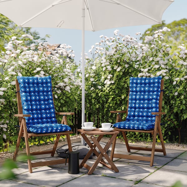KLÖSAN chair cushion, outdoor, dark blue, 45x116 cm