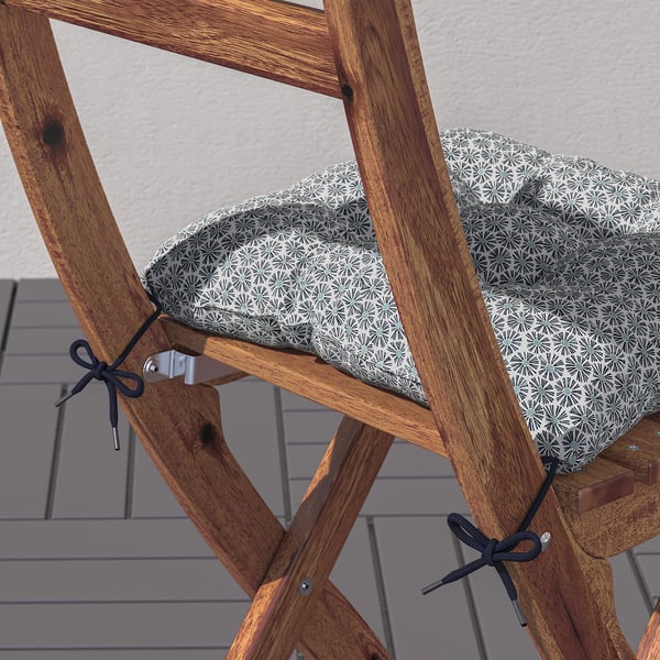 KLÖSAN - Cushion for outdoor chair, blue,36x32 cm