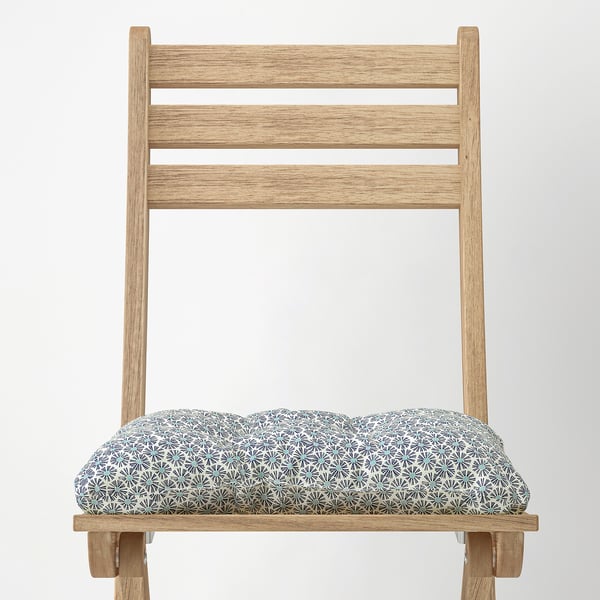KLÖSAN - Cushion for outdoor chair, blue,36x32 cm