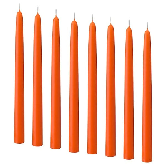 Ikea KLOKHET - Fragrance-free candle, orange,25 cm