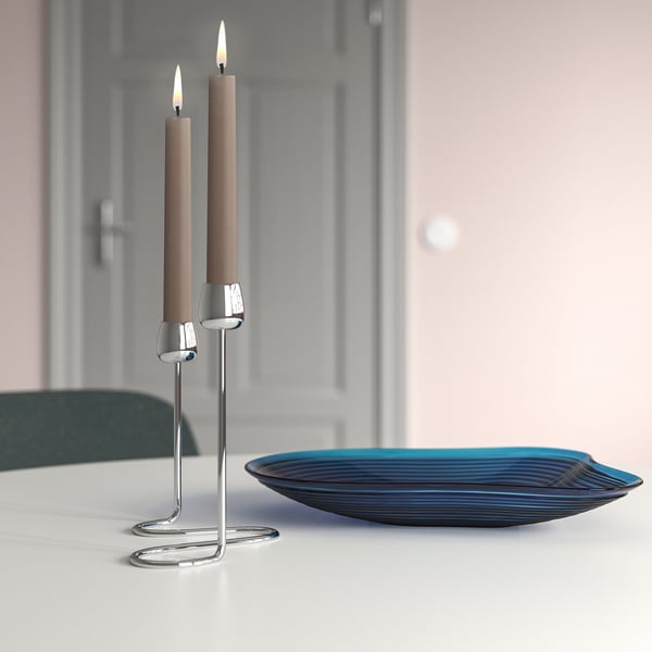 KLOKHET - KLOKHET Unscented candle, dark grey-beige, 25 cm