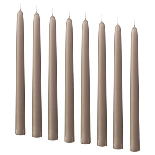 KLOKHET - KLOKHET Unscented candle, dark grey-beige, 25 cm