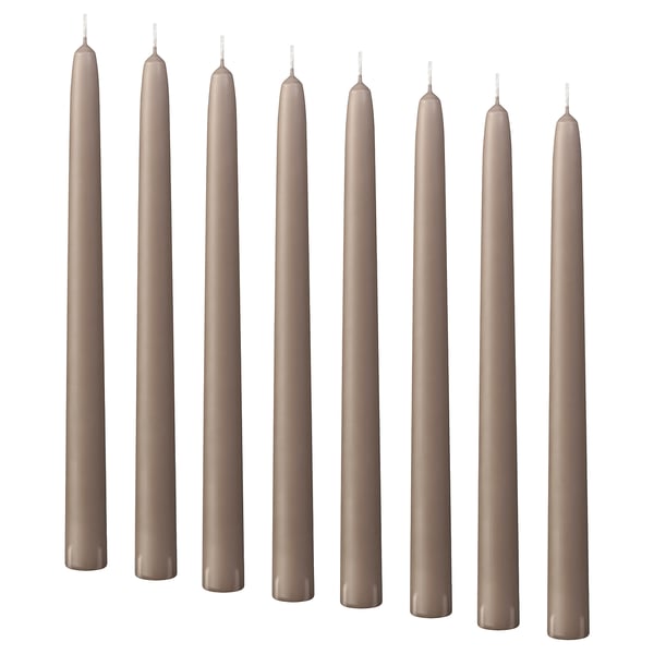 KLOKHET - KLOKHET Unscented candle, dark grey-beige, 25 cm