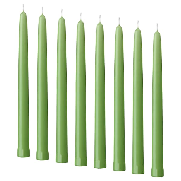 KLOKHET - Unscented candle, green, 25 cm