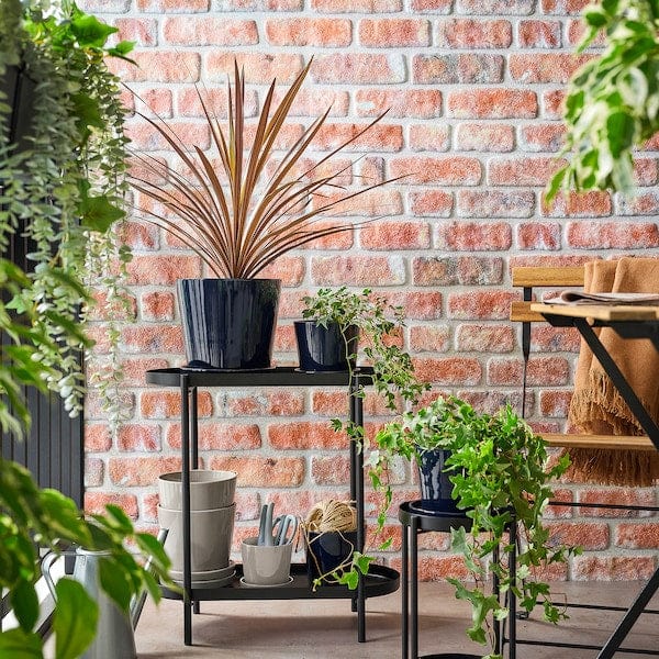 Ikea KLOTLÖNN - Plant pot with saucer, in/outdoor/grey/beige, 9 cm