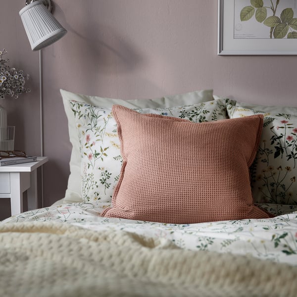KLOTSTARR - KLOTSTARR Cushion cover, pale pink, 50x50 cm