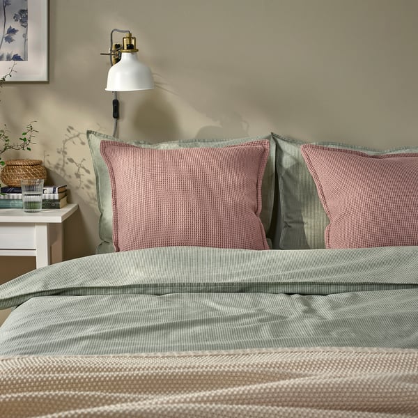 KLOTSTARR - KLOTSTARR Cushion cover, pale pink, 50x50 cm