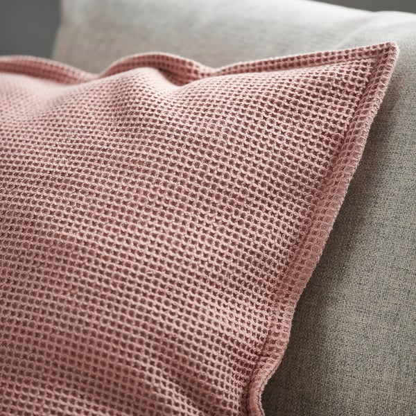 KLOTSTARR - KLOTSTARR Cushion cover, pale pink, 50x50 cm