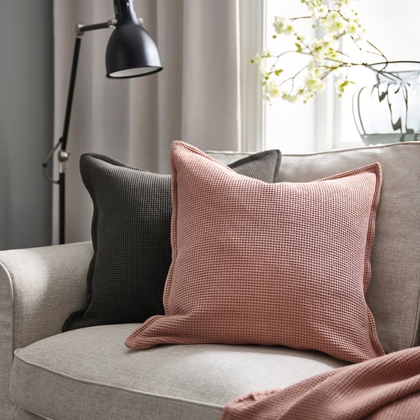KLOTSTARR - KLOTSTARR Cushion cover, pale pink, 50x50 cm