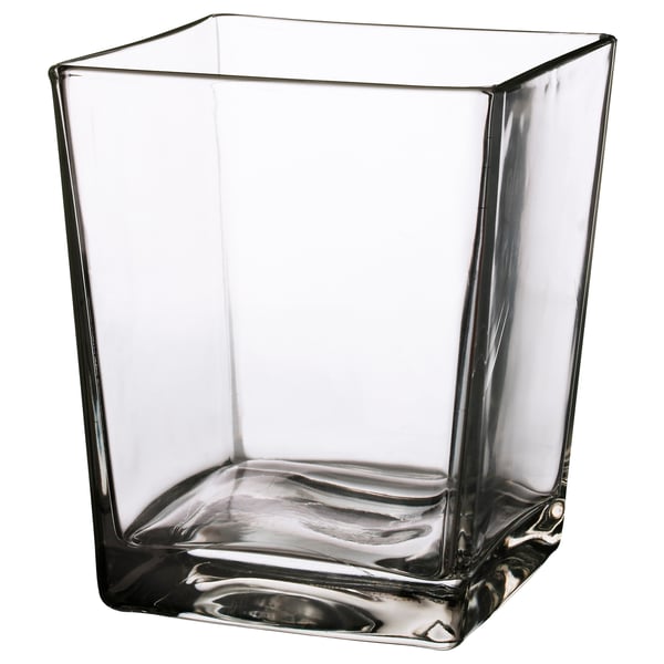 KLOTTRIG vase, clear glass, 17 cm