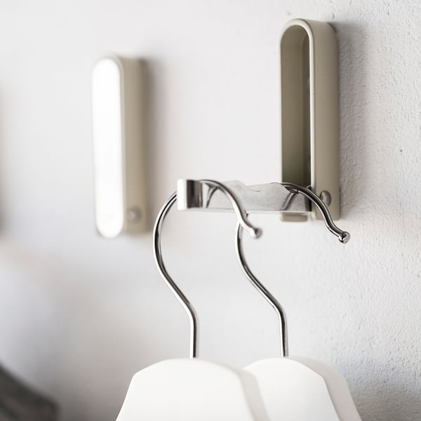 KLYKET folding hook, aluminium/beige, 3 pack