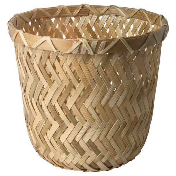 KLYNNON plant pot, handmade bamboo, 12 cm
