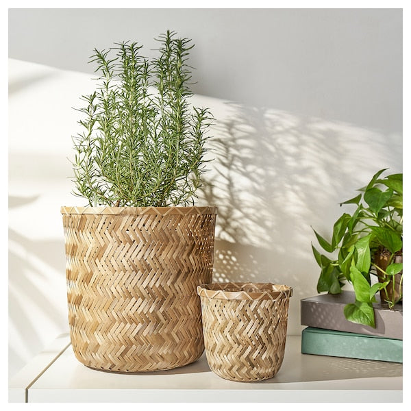 KLYNNON - Plant pot, handmade bamboo, 24 cm