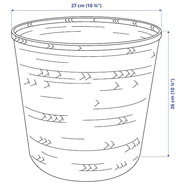 Ikea KLYNNON - Plant pot, handmade bamboo, 24 cm